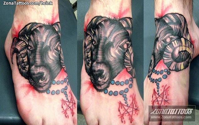 Foto de tatuaje Carneros, Pentagramas, Animales