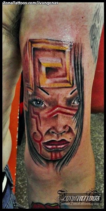 Foto de tatuaje Rostros, Mayas, Indios