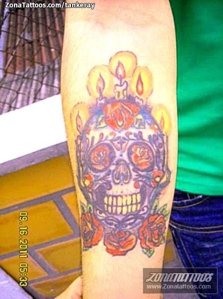 Foto de tatuaje Velas, Sugar Skull, Calaveras