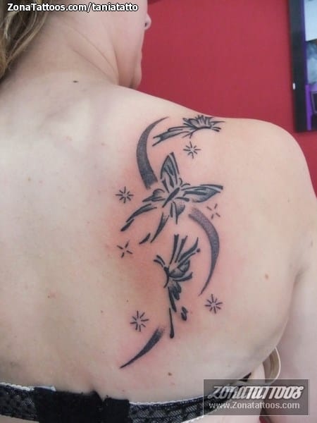 Tattoo photo Shoulder blade, Insects, Butterflies