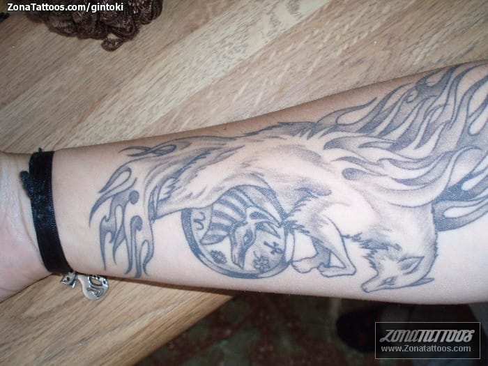 Foto de tatuaje Anubis, Egipcios, Lobos