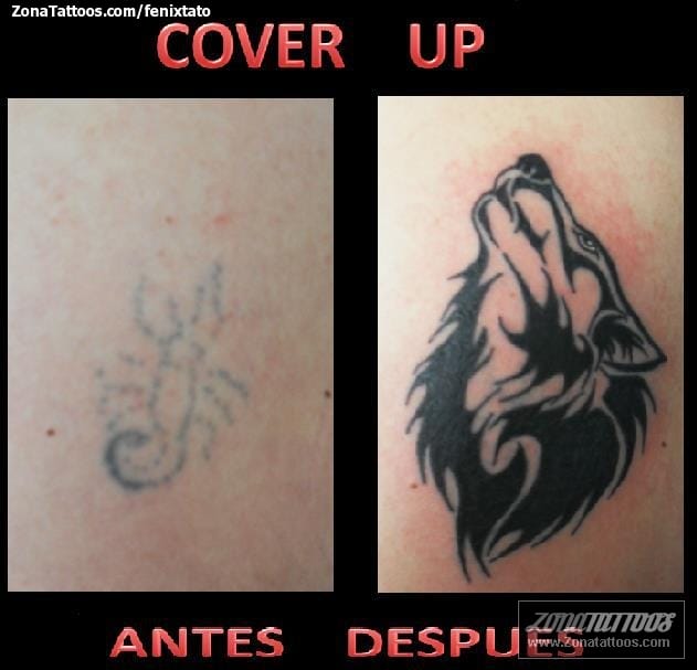 Foto de tatuaje Cover Up, Lobos, Animales