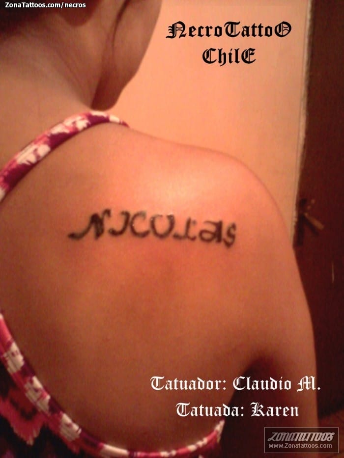 Tattoo photo Names, Letters, Nicolás