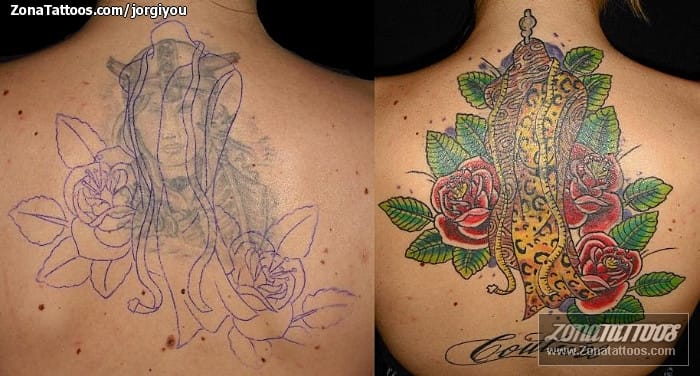 Foto de tatuaje Cover Up, Rosas, Flores