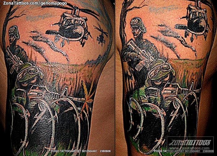 Foto de tatuaje Cover Up, Militares, Vehículos