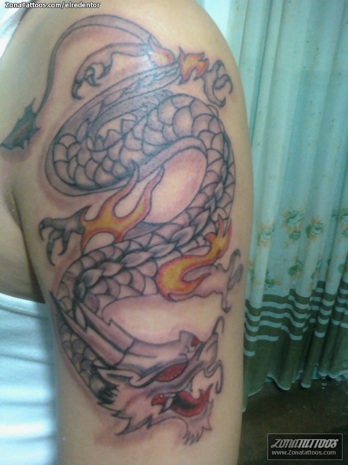 Foto de tatuaje Dragones, Orientales