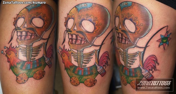 Tattoo photo Chickens, Skulls, Sugar Skull