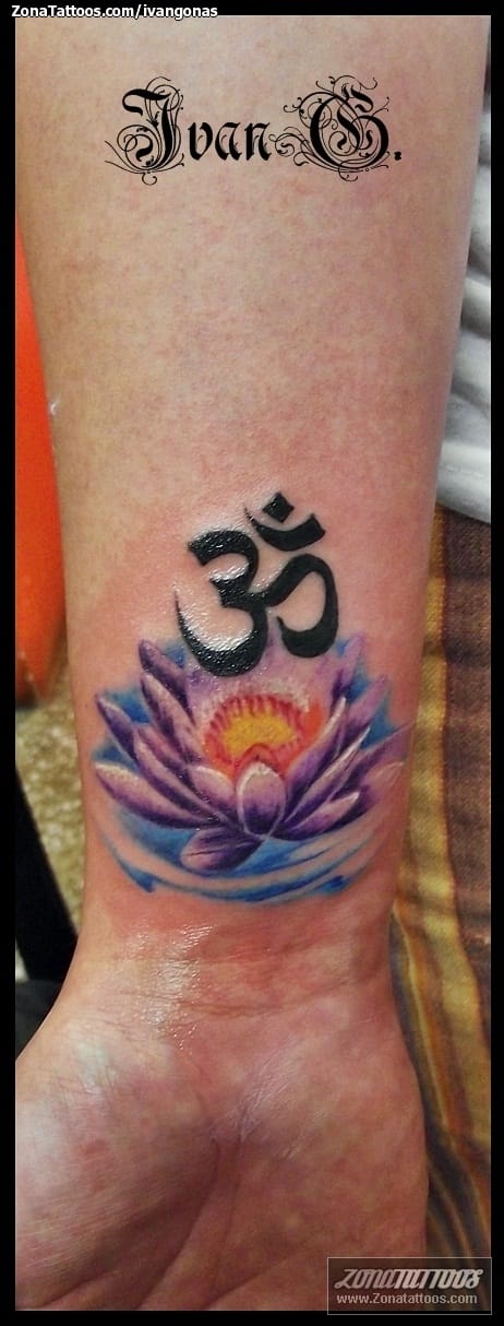 Tattoo photo Lotus, Flowers, Om