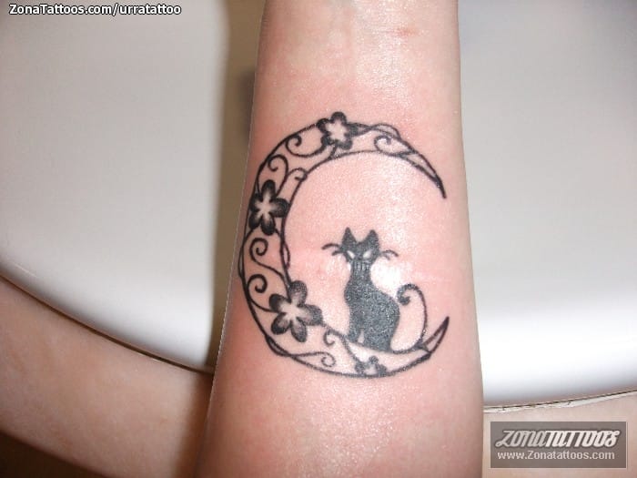 Foto de tatuaje Gatos, Lunas, Animales