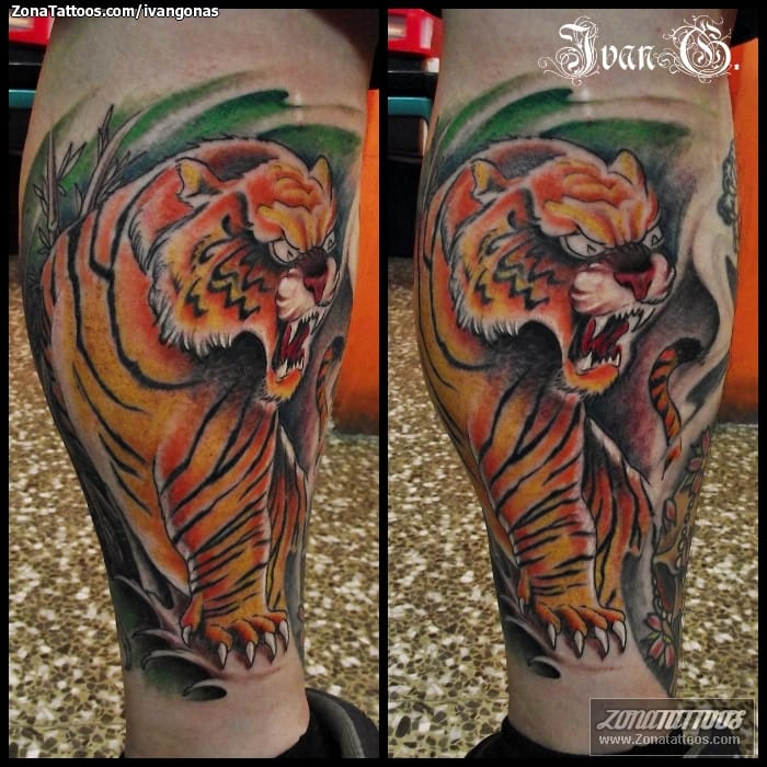 Tattoo photo Tigers, Animals