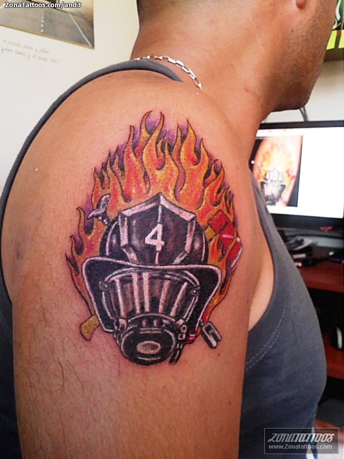 Tattoo photo Firefighters, Llamas, Fires