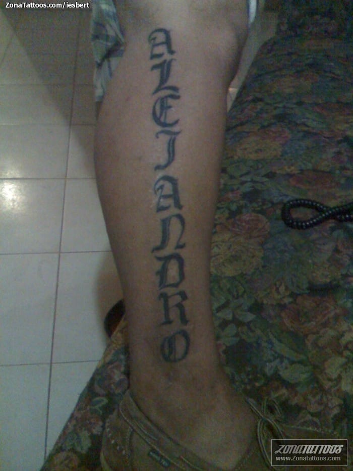 Foto de tatuaje Letras, Alejandro, Nombres