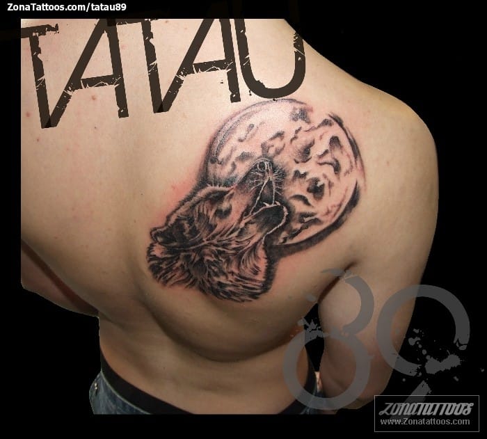 Tattoo photo Wolfs, Animals, Moons