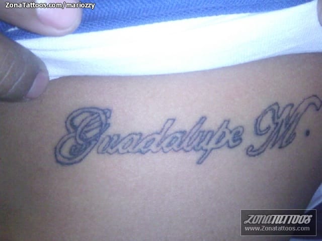 Tattoo photo Names, Guadalupe, Letters