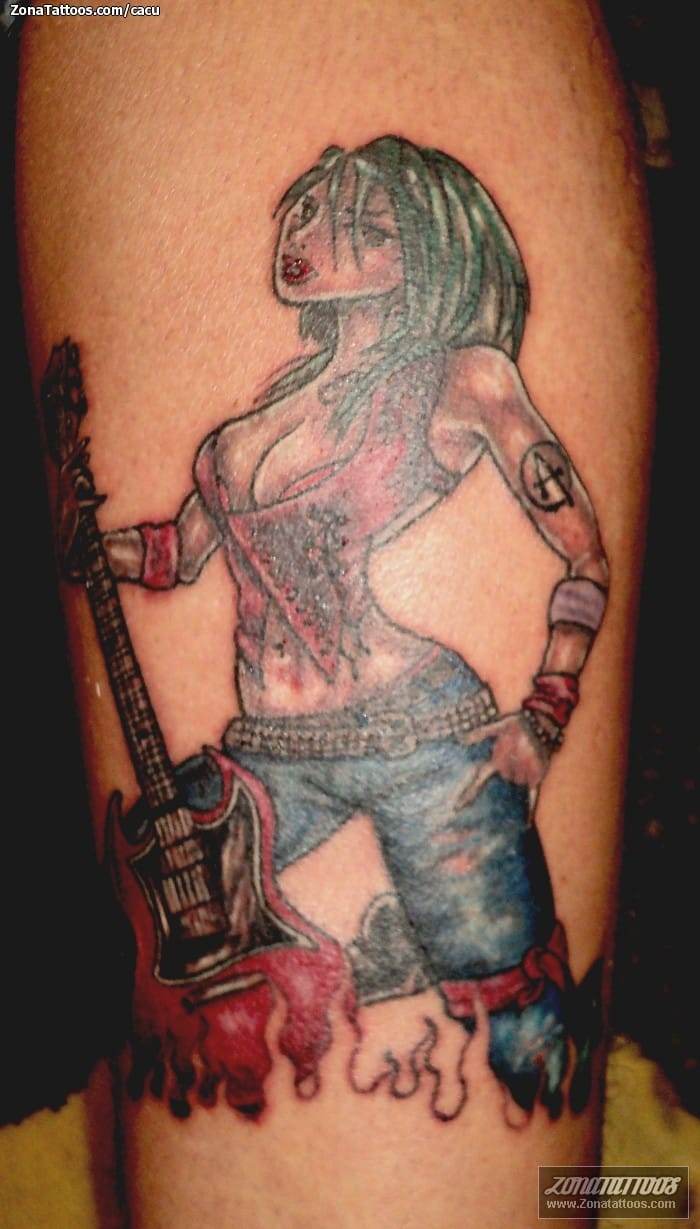 Foto de tatuaje Chicas, Punk, Guitarras