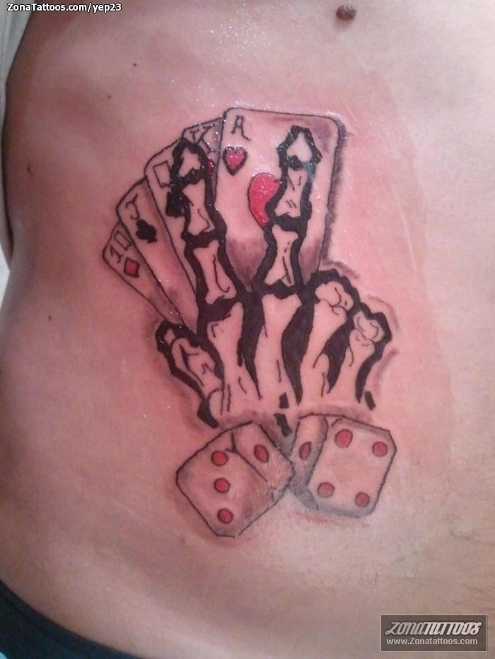 Foto de tatuaje Naipes, Poker, Dados