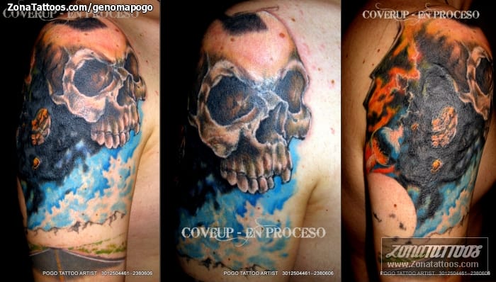 Tattoo photo Skulls, Planets