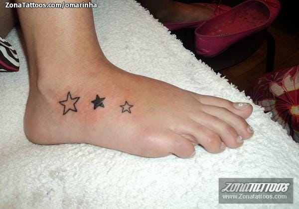 Tattoo photo Stars, Instep, Astronomy