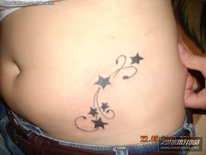 Foto de tatuaje Estrellas, Cintura