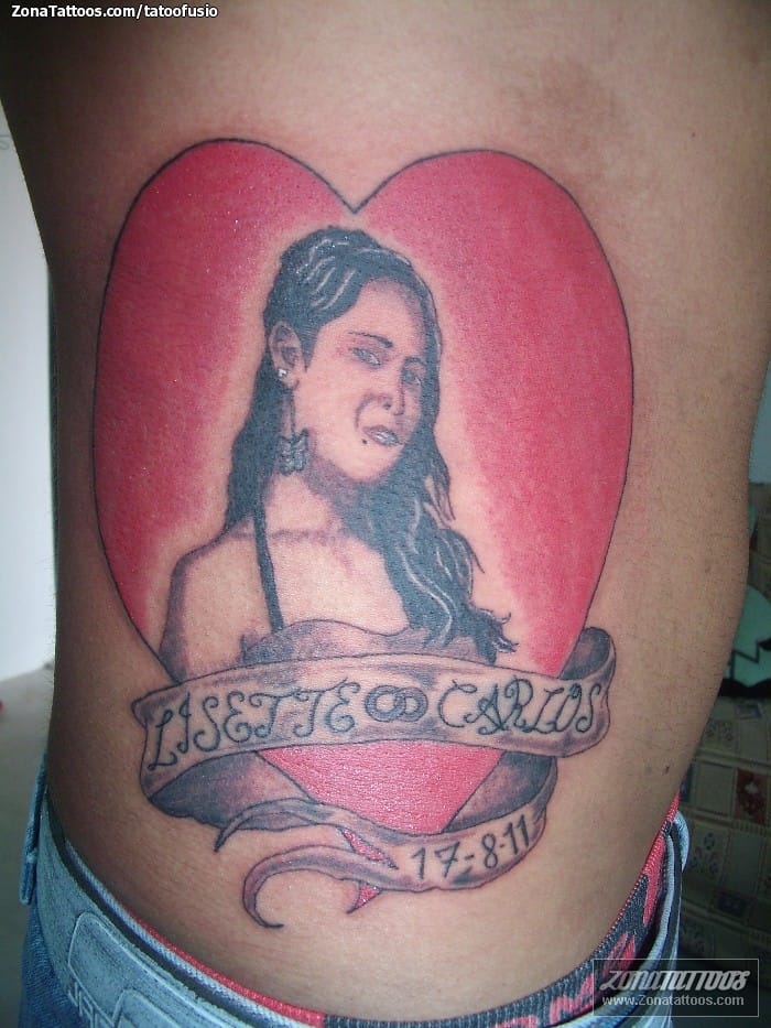 Foto de tatuaje Retratos, Corazones, Nombres