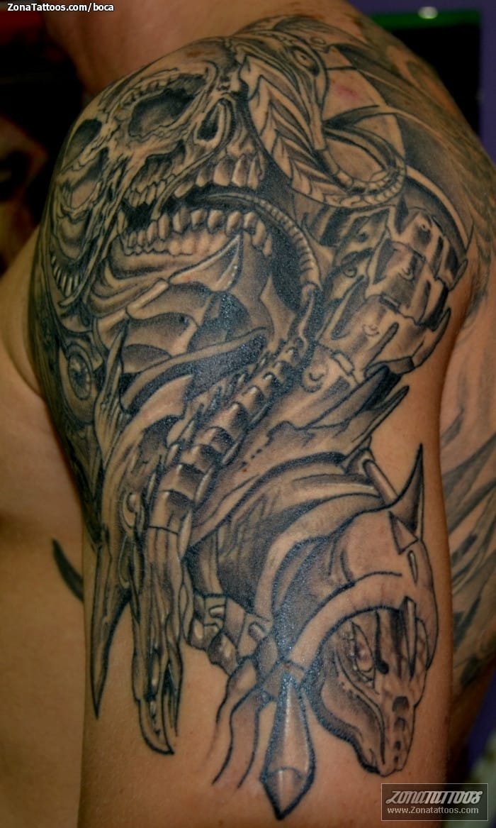 Tattoo photo Biomechanics, Skulls