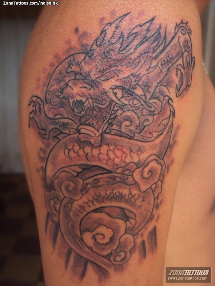 Tattoo photo Asian, Dragons