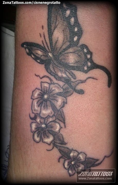 Tattoo photo Butterflies, Flowers, Insects