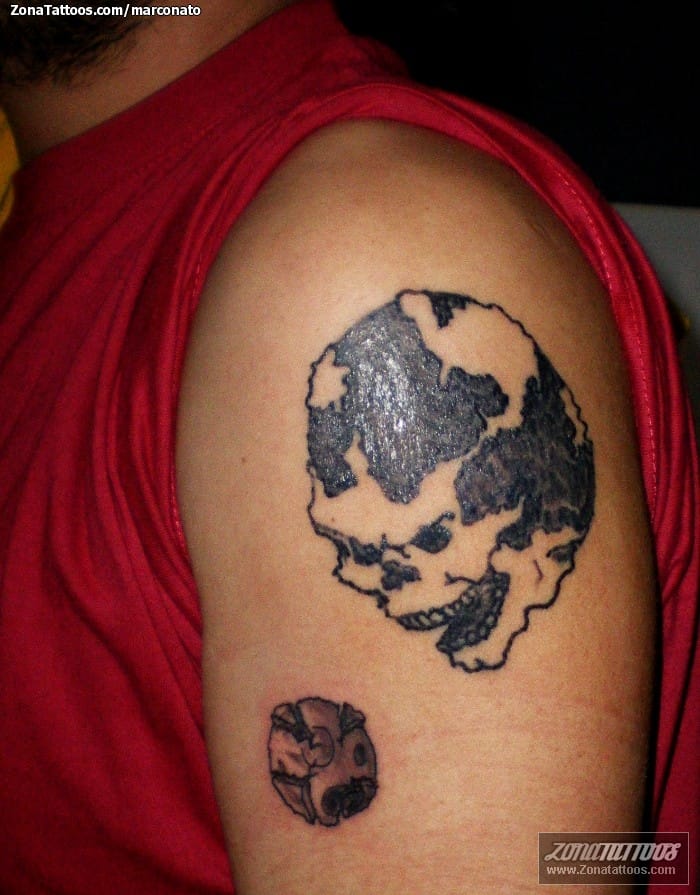 Foto de tatuaje Planetas, Astronomía, Calaveras