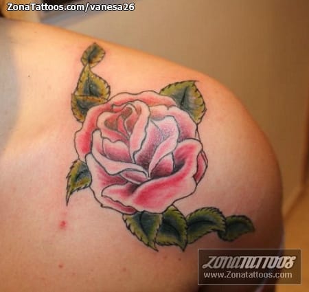 Foto de tatuaje Hombro, Flores, Rosas