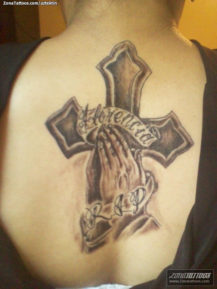 Tattoo photo Religious, Hands, Crosses