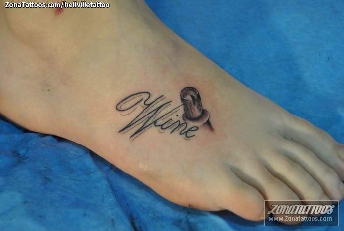 Tattoo photo Instep, Letters