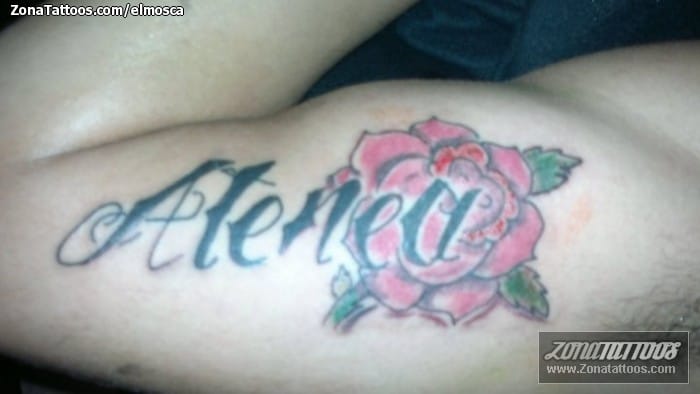 Foto de tatuaje Letras, Rosas, Nombres