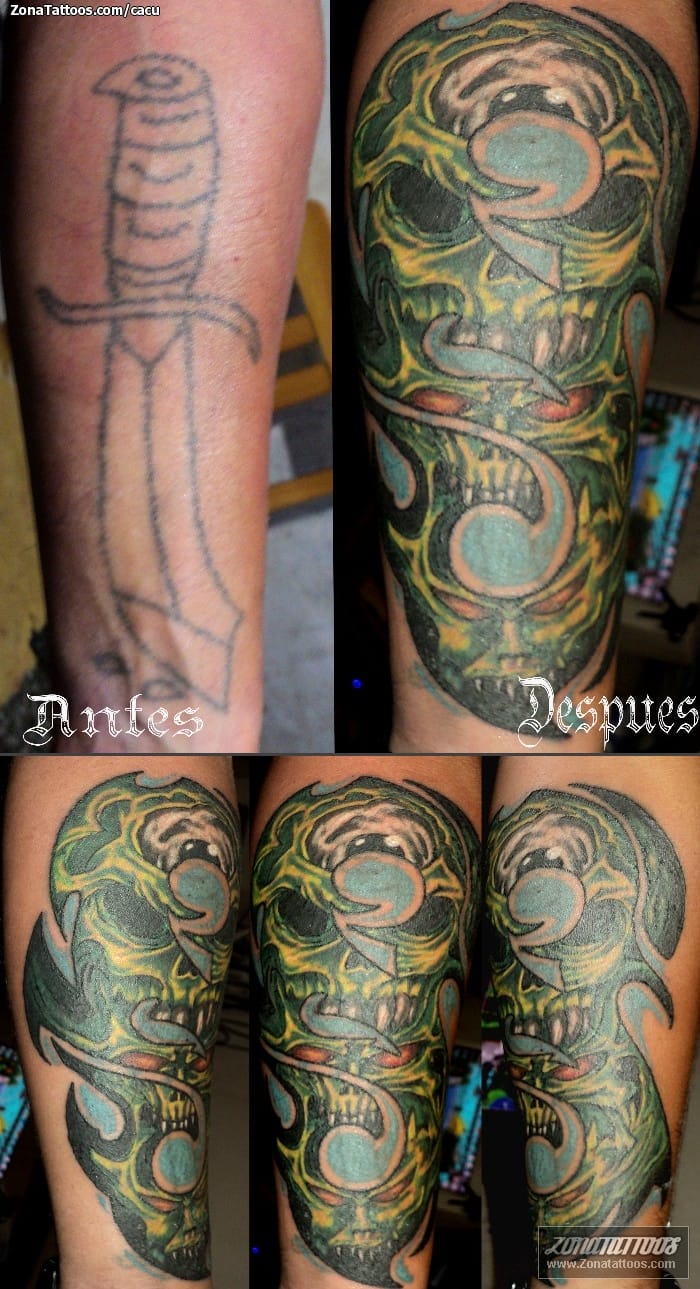 Tattoo photo Cover Up, Skulls, Monsters