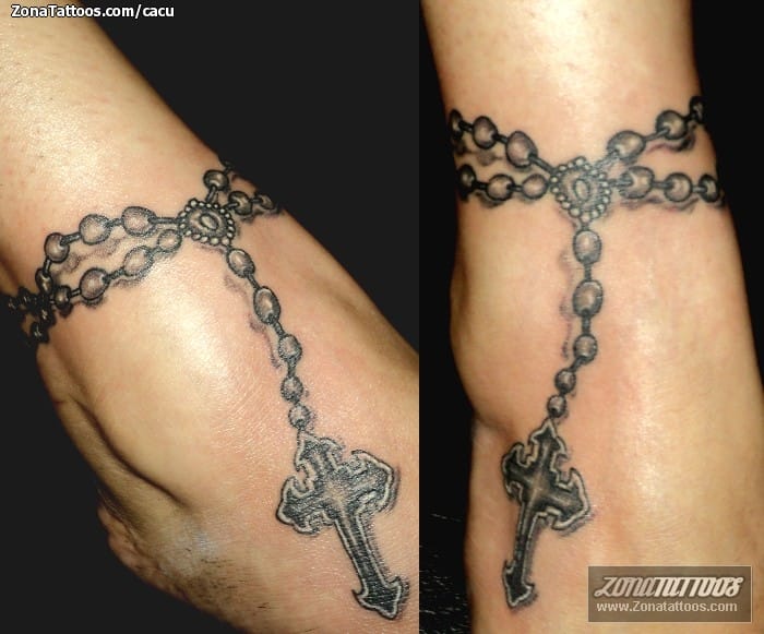 Tattoo photo Rosaries, Ankle, Religious