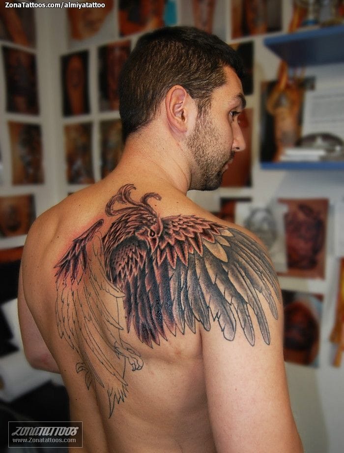 Foto de tatuaje Fantasía, Ave Fénix