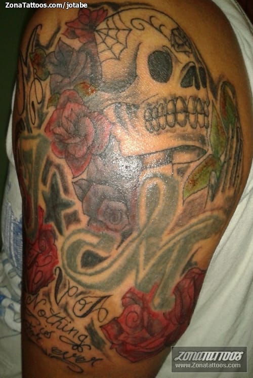 Tattoo photo Skulls, Flowers