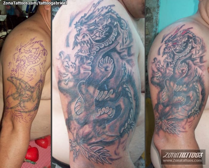 Foto de tatuaje Dragones, Orientales