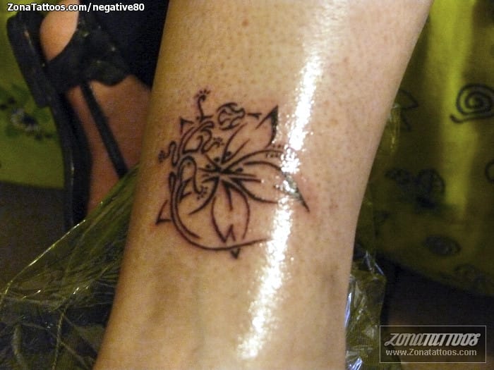 Foto de tatuaje Lagartos, Flores, Animales