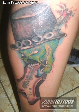 Foto de tatuaje Calaveras, Guitarras, Sombreros