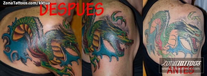 Foto de tatuaje Dragones, Cover Up