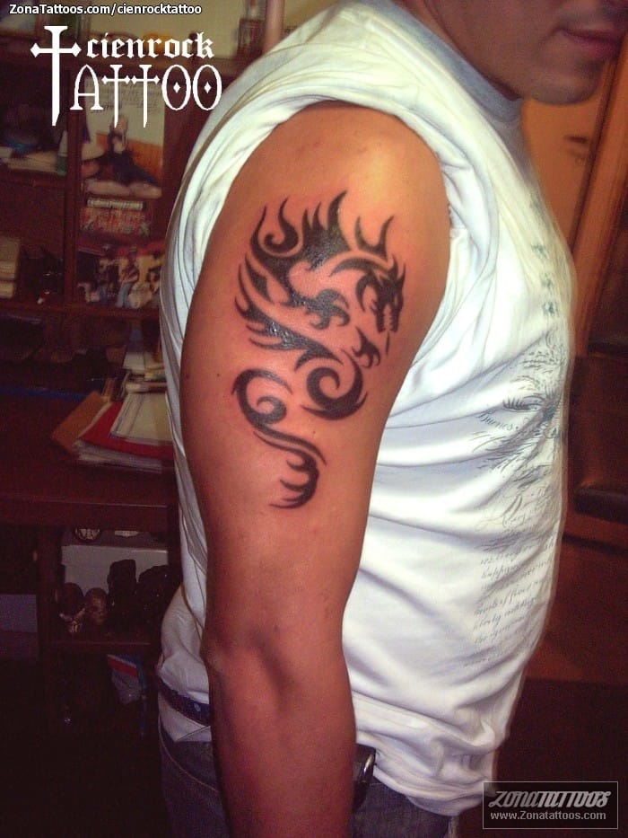 Foto de tatuaje Dragones, Tribales