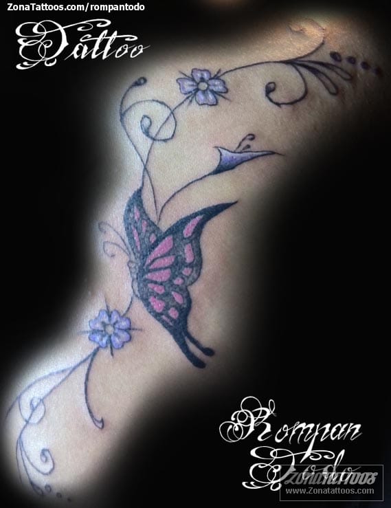 Tattoo photo Flowers, Butterflies, Insects