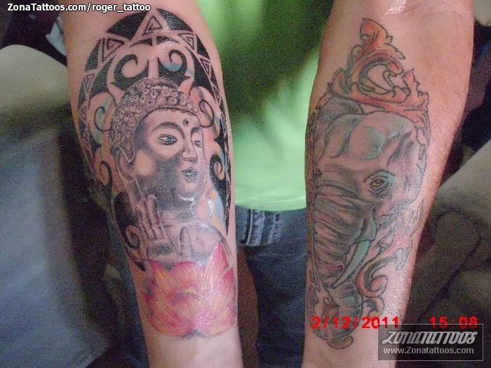 Foto de tatuaje Budas, Elefantes, Orientales