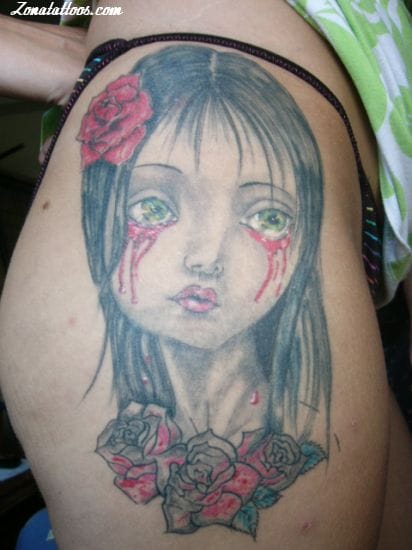 Foto de tatuaje Rostros, Sangre