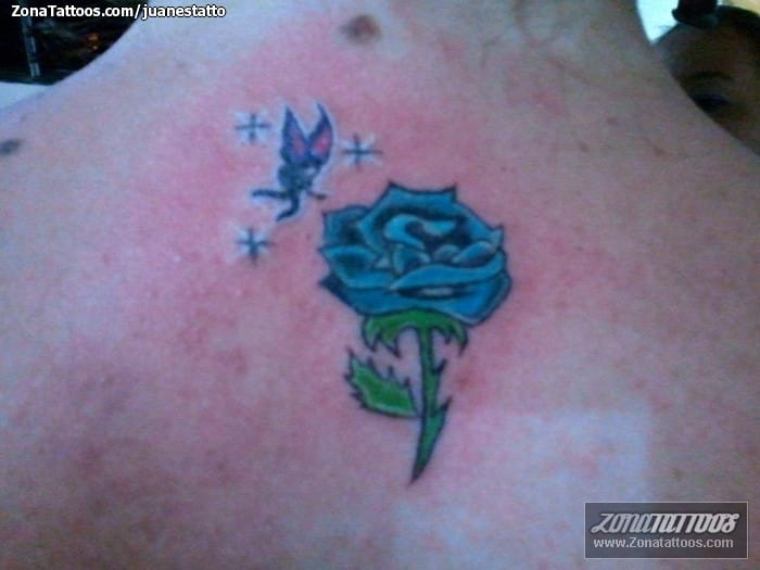 Tattoo photo Roses, Flowers, Fairies