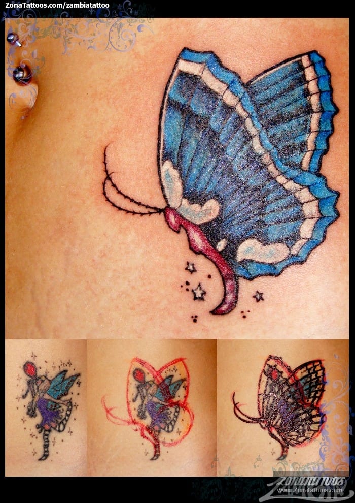 Foto de tatuaje Cover Up, Mariposas, Insectos