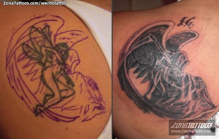 Tattoo photo Cover Up, Grim Reapers