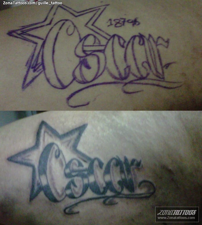 Tattoo photo Letters, Names, Óscar