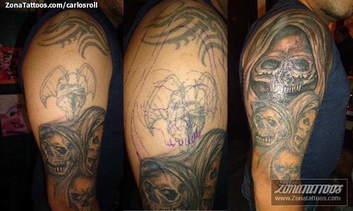 Tattoo photo Cover Up, Skulls