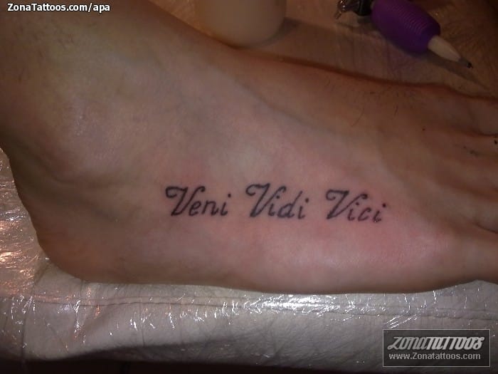 Tattoo photo Letters, Foot, Instep